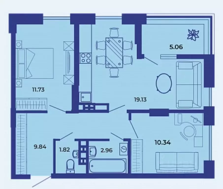2-к кв. Брянская область, Брянск ул. Комарова, 47 (60.8 м) - Фото 1