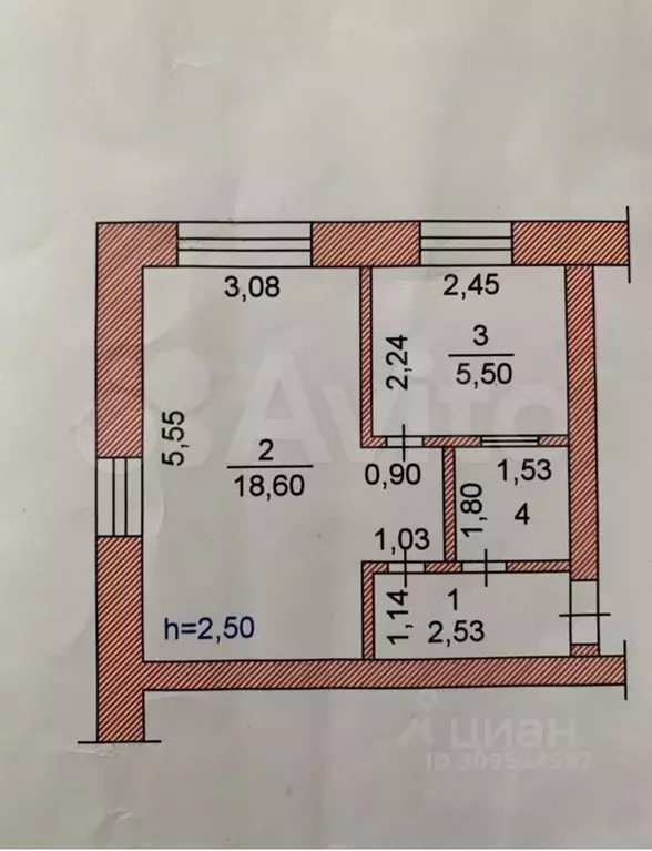 1-к кв. Чувашия, Чебоксары Привокзальная ул., 10 (29.0 м) - Фото 0