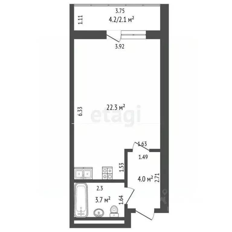 Студия Саха (Якутия), Якутск ул. Якова Потапова, 12 (30.0 м) - Фото 2