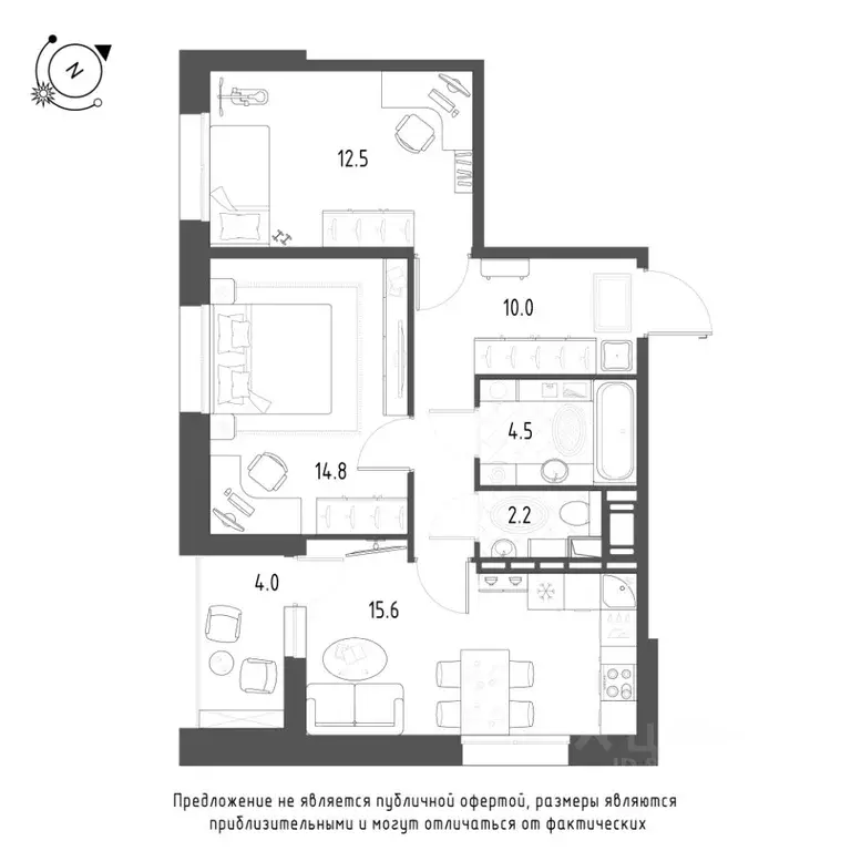 2-к кв. Омская область, Омск Зеленая река мкр, 8 (61.6 м) - Фото 0