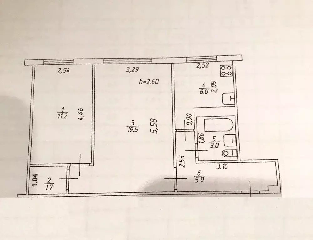 2-к кв. Татарстан, Казань ул. Короленко, 67 (47.3 м) - Фото 2