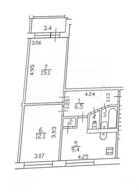 2-к. квартира, 46,7 м, 3/9 эт. - Фото 0