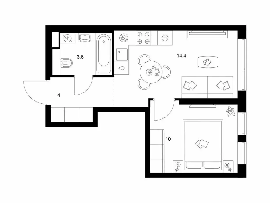 1-комнатная квартира: Москва, СЗАО, район Строгино (32 м) - Фото 1