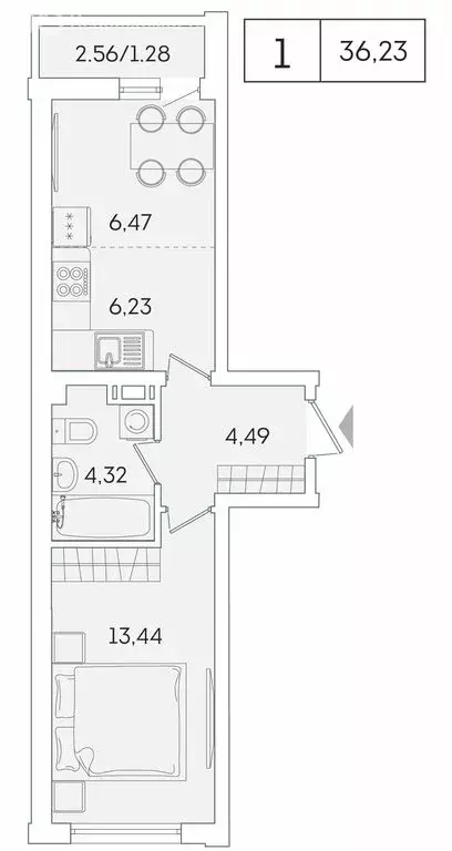 1-комнатная квартира: Мурино, Графская улица, 6к4 (35 м) - Фото 0