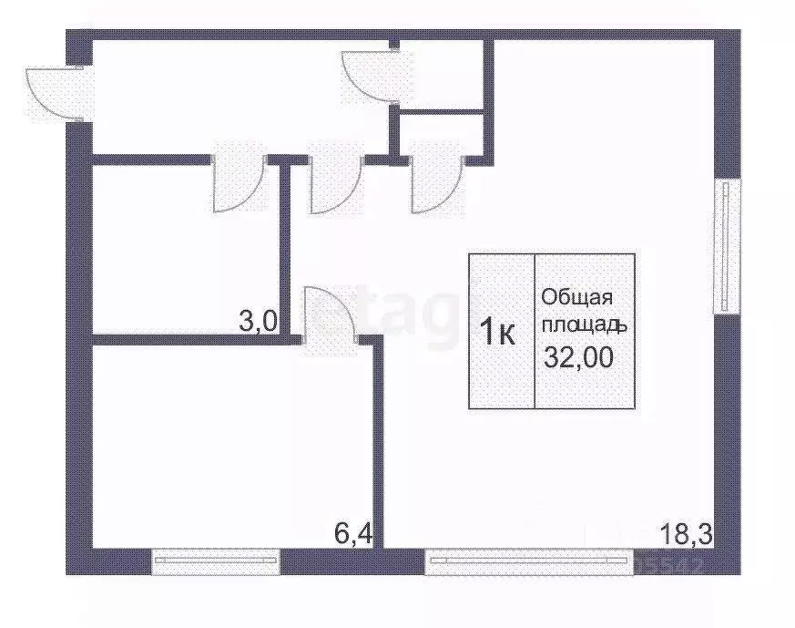 1-к кв. Кемеровская область, Кемерово Большевистская ул., 1А (44.5 м) - Фото 1