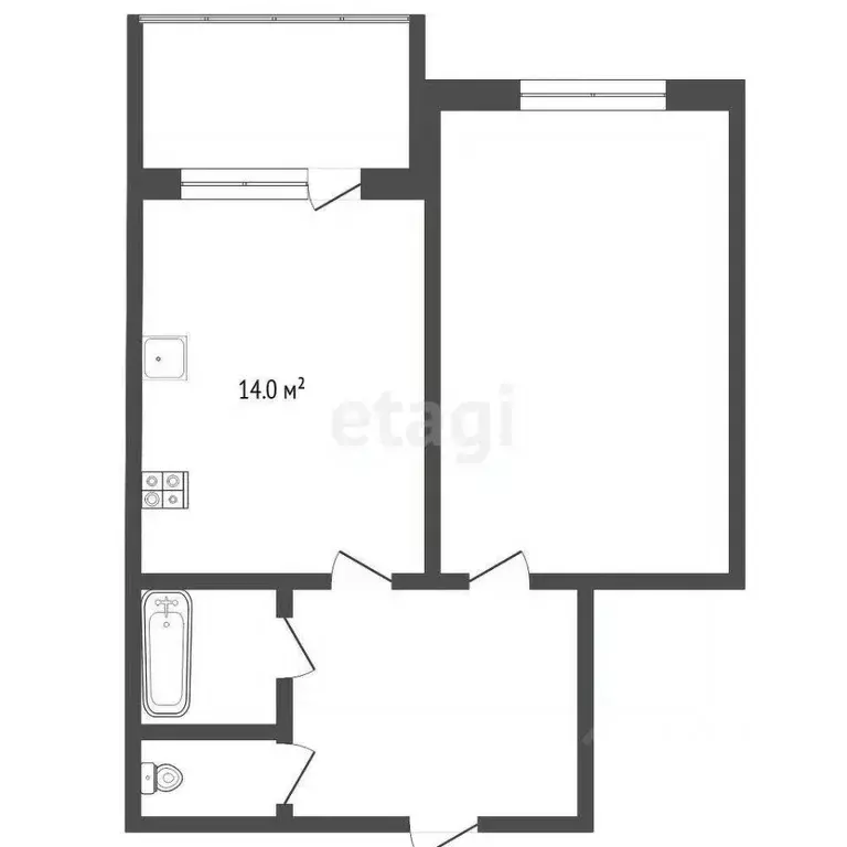 1-к кв. Тюменская область, Тюмень ул. Мельникайте, 2к13 (41.5 м) - Фото 2