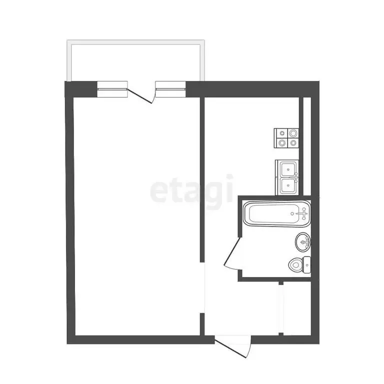 1-комнатная квартира: Челябинск, улица Барбюса, 80 (30 м) - Фото 1