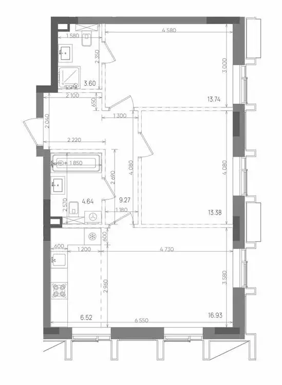 3-комнатная квартира: Казань, Бухарская улица, 5 (68.08 м) - Фото 0