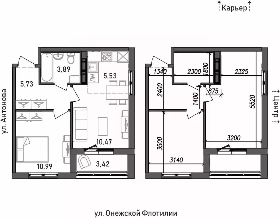 2-к кв. Карелия, Петрозаводск ул. Онежской Флотилии, 10 (40.03 м) - Фото 0