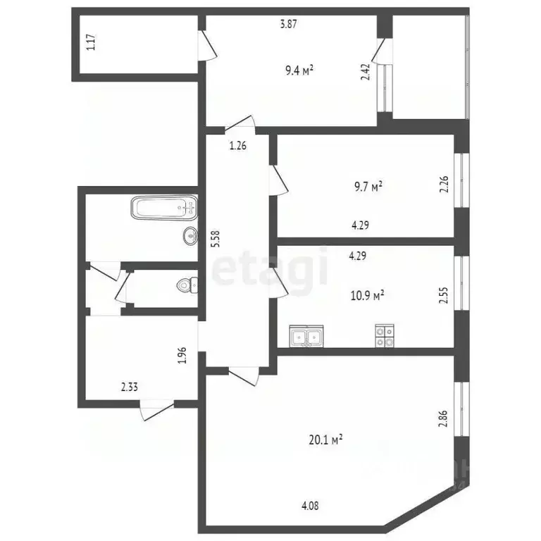 3-к кв. Тюменская область, Тюмень ул. Червишевский Тракт, 31/1 (70.2 ... - Фото 1