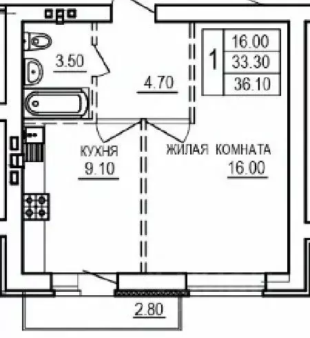 1-к кв. Саратовская область, Саратов ул. 1-я Благодатная, 3 (36.1 м) - Фото 1