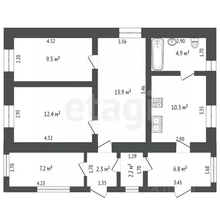 Дом в Крым, Сакский район, с. Митяево ул. Новая (69 м) - Фото 1