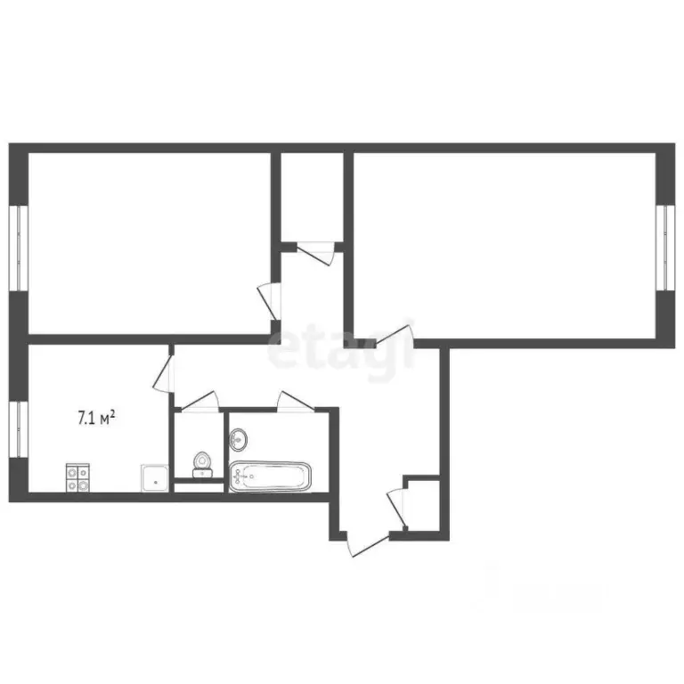 2-к кв. Ямало-Ненецкий АО, Ноябрьск ул. Цоя, 21А (48.7 м) - Фото 2