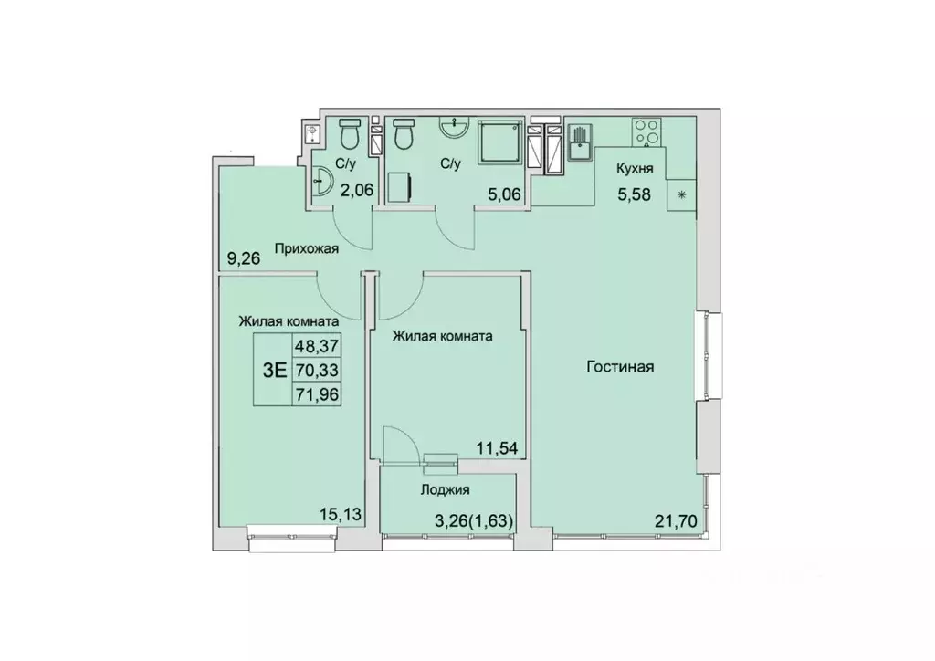 3-к кв. Ростовская область, Батайск  (71.96 м) - Фото 1