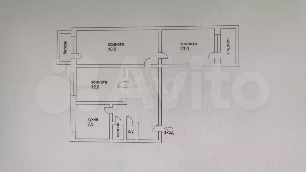 3-к. квартира, 76 м, 2/10 эт. - Фото 0