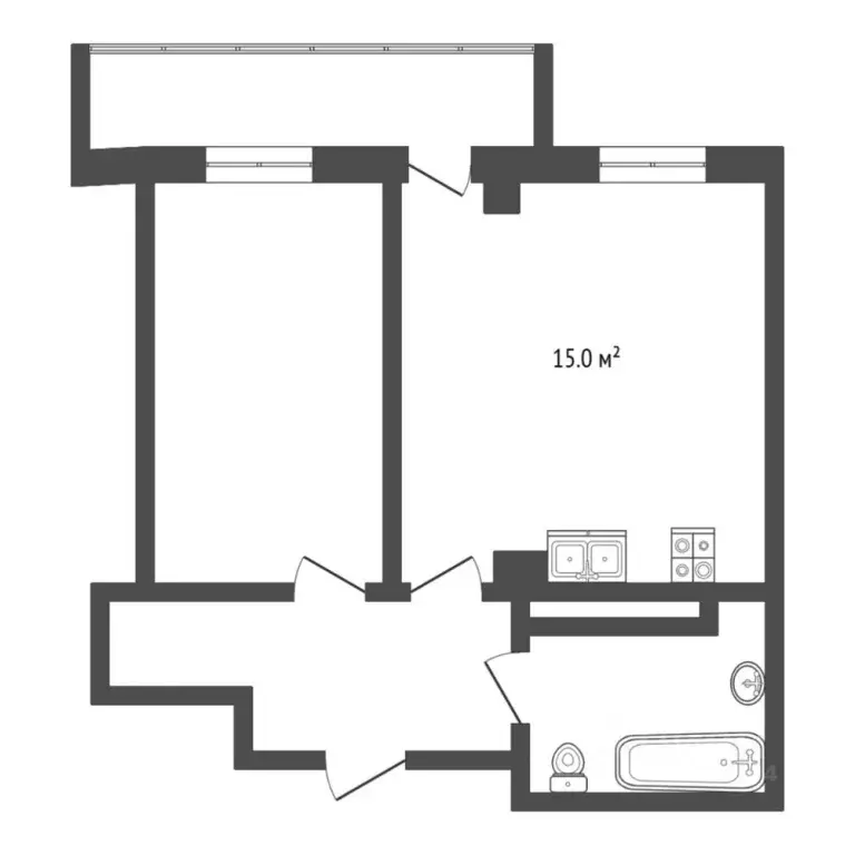 1-к кв. Тюменская область, Тюмень ул. Николая Никитина, 8 (40.3 м) - Фото 1