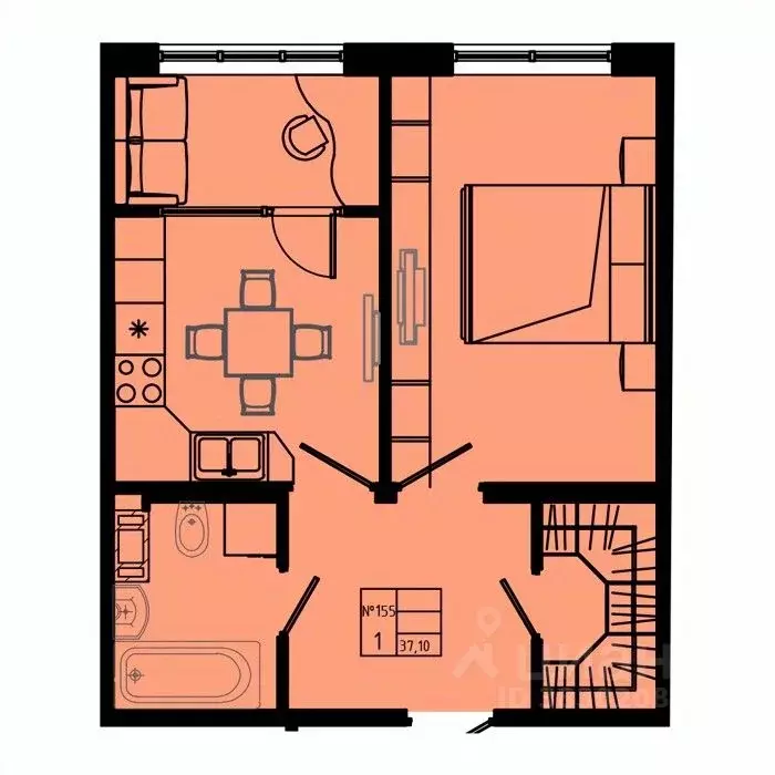 1-к кв. Ленинградская область, Коммунар г. Гатчинский муниципальный ... - Фото 1