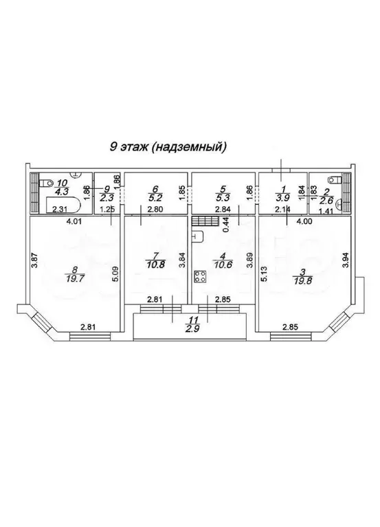 3-к. квартира, 84,2 м, 9/14 эт. - Фото 0