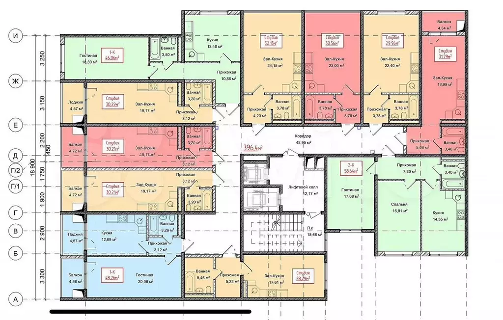 Квартира-студия, 31 м, 7/13 эт. - Фото 1