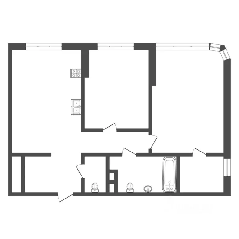 2-к кв. Тюменская область, Тюмень ул. Эльвиры Федоровой, 1 (65.0 м) - Фото 2