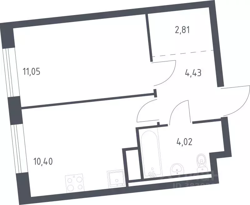 1-к кв. Ленинградская область, Ломоносовский район, Лаголовское с/пос, ... - Фото 1