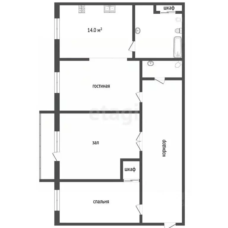 3-к кв. Самарская область, Самара ул. Победы, 170 (74.8 м) - Фото 2