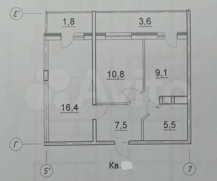 2-к. квартира, 49,3 м, 4/16 эт. - Фото 0