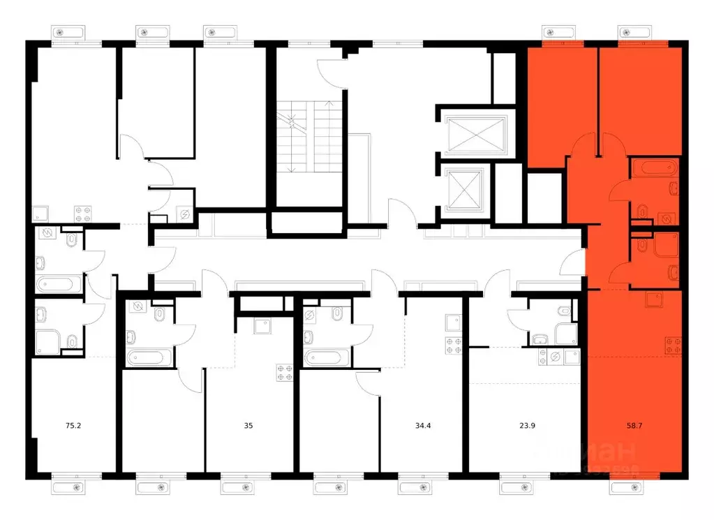 2-к кв. Москва Митинский Лес жилой комплекс, к14 (58.7 м) - Фото 2
