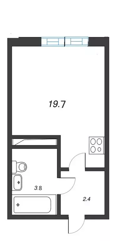 Квартира-студия: Санкт-Петербург, Пейзажная улица, 24к1 (19.6 м) - Фото 1