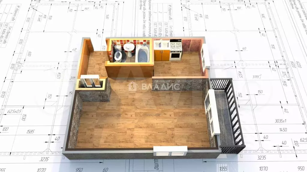 1-к. квартира, 30,7 м, 5/5 эт. - Фото 0
