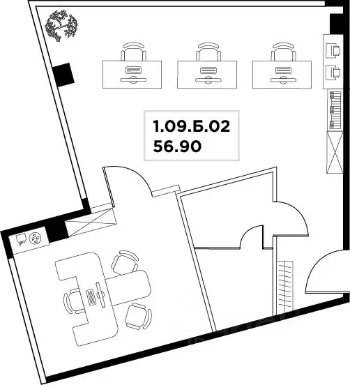 Офис в Москва ул. Маршала Прошлякова, 23 (57 м) - Фото 2