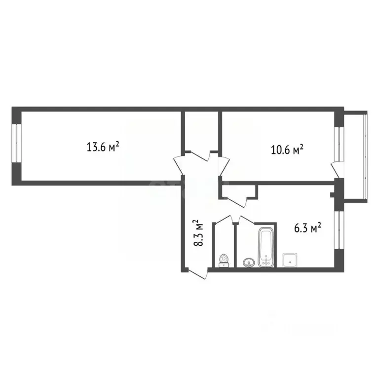 2-к кв. Красноярский край, Красноярск ул. Академика Павлова, 50 (45.2 ... - Фото 2
