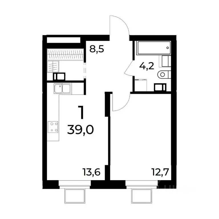 1-к кв. Нижегородская область, Нижний Новгород ул. Усиевича (39.0 м) - Фото 0