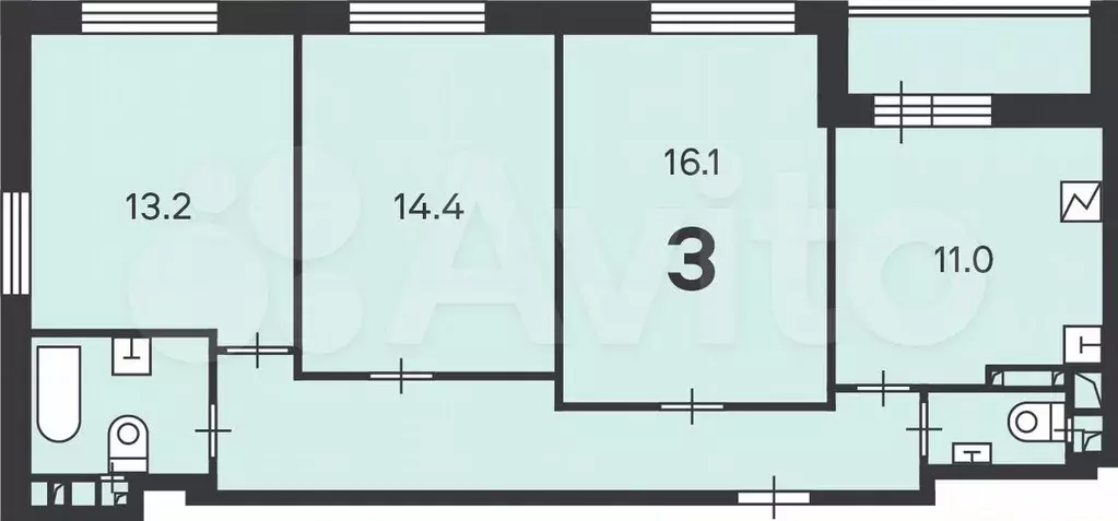 Аукцион: 3-к. квартира, 71,3 м, 4/18 эт. - Фото 0