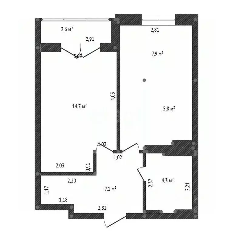 2-к кв. Башкортостан, Уфа ул. Гафури, 73 (41.6 м) - Фото 1