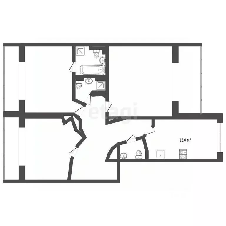 3-к кв. Тюменская область, Тюмень ул. Малыгина, 49 (138.0 м) - Фото 2
