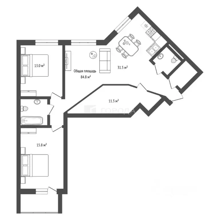 3-к кв. Новосибирская область, Новосибирск Сухарная ул., 101 (84.8 м) - Фото 2