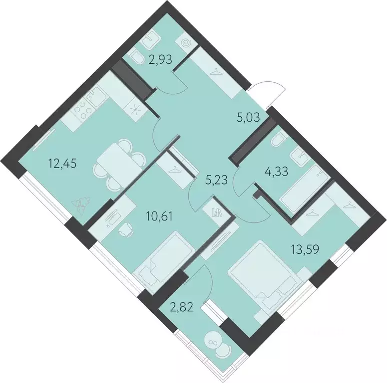 2-к кв. Свердловская область, Екатеринбург ул. Академика Парина, 25 ... - Фото 1