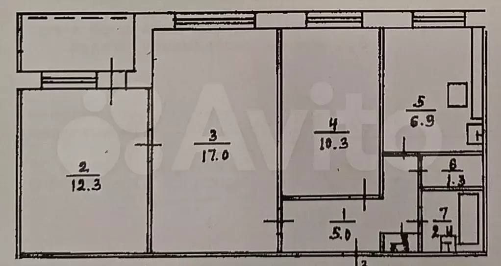 3-к. квартира, 55,5 м, 1/9 эт. - Фото 0
