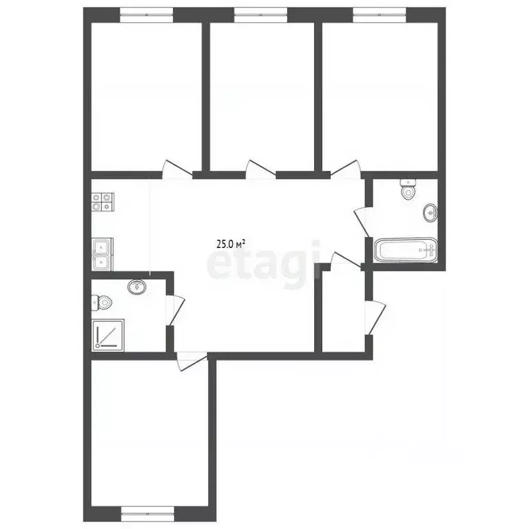 Квартира, 3 комнаты, 87.4 м - Фото 2