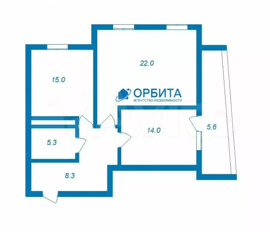 2-к. квартира, 64,6 м, 15/16 эт. - Фото 0