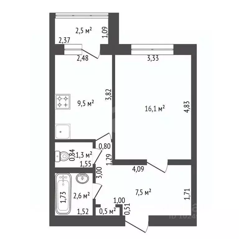 1-к кв. Башкортостан, Уфа Хадии Давлетшиной бул., 18 (37.5 м) - Фото 2