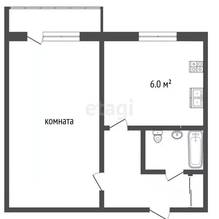 1-к кв. Владимирская область, Муром ул. Чкалова, 8Б (31.4 м) - Фото 2