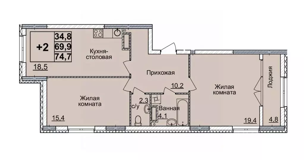 2-к кв. Нижегородская область, Нижний Новгород Горизонты Нижнего жилой ... - Фото 0