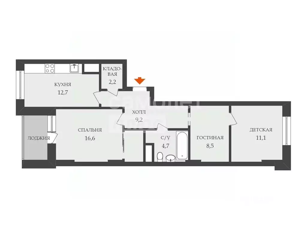 2-к кв. Московская область, Реутов ул. Октября, 44 (65.0 м) - Фото 2