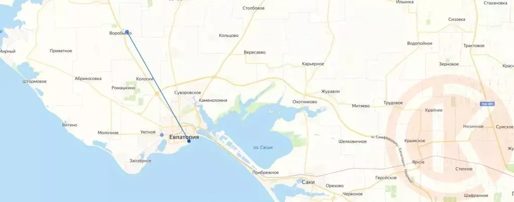 Участок в Крым, Сакский район, с. Воробьево ул. Нижняя, 14 (10.0 сот.) - Фото 1