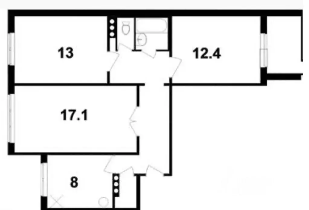 3-к кв. Челябинская область, Челябинск ул. Хохрякова, 28 (65.2 м) - Фото 1