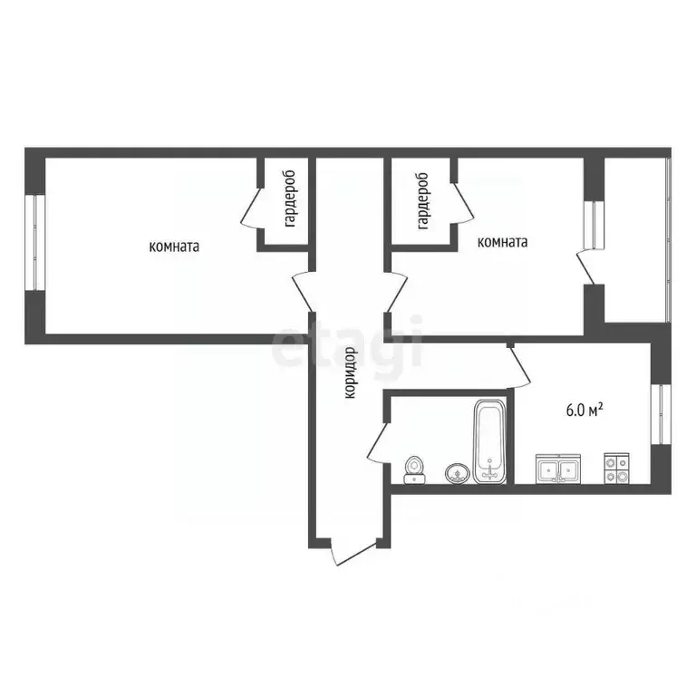 2-к кв. Владимирская область, Муром Нижегородская ул., 43 (47.5 м) - Фото 1