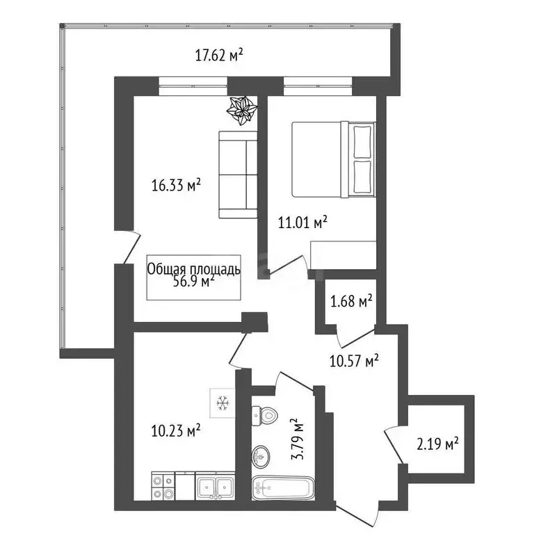 2-комнатная квартира: Новосибирск, Выборная улица, 135 (56.9 м) - Фото 1