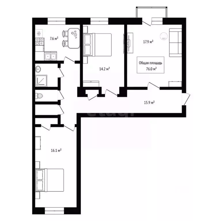Комната Новосибирская область, Новосибирск просп. Дзержинского, 40 ... - Фото 2